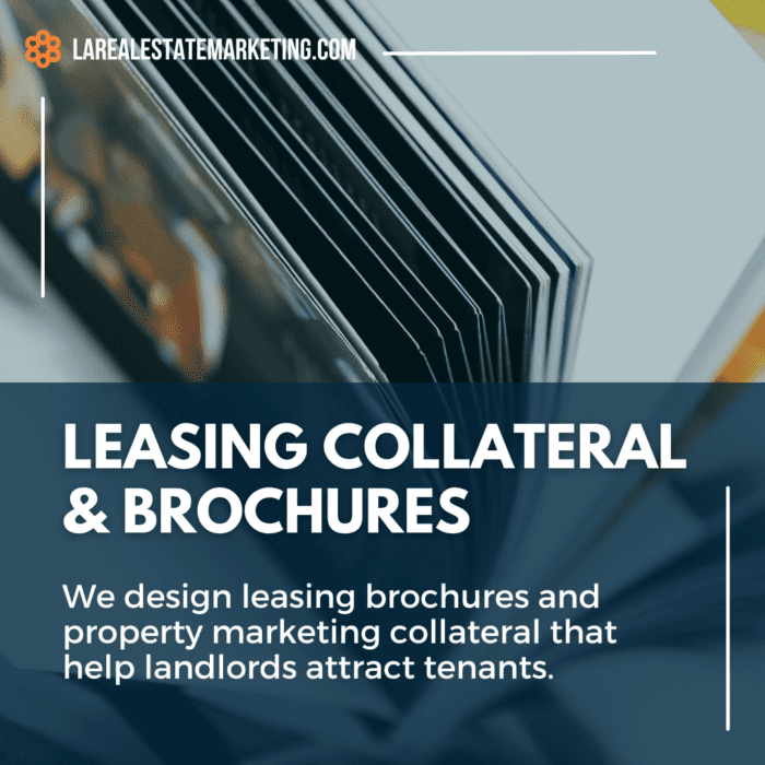 Elevate Your Commercial Real Estate Leasing Strategy with Tailored Collateral Services. From Dynamic Property Marketing Videos to Engaging Leasing Brochures and Eye-catching Signage